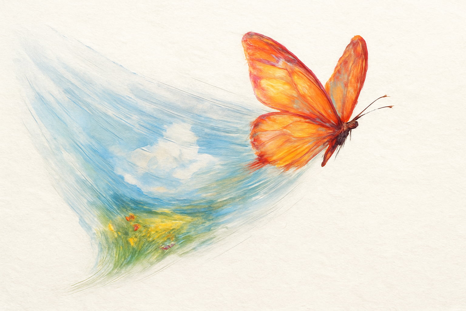 Ein Flügelschlag im Wind